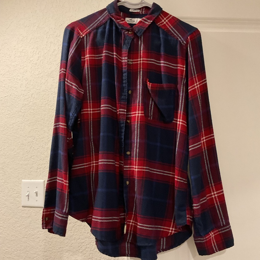 Hollister flannel gray condition size small boyfriend fit